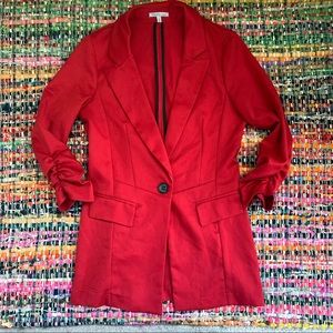 Charlotte Russe Red Blazer w/ Gathered sleeves